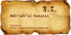 Nánási Katalin névjegykártya